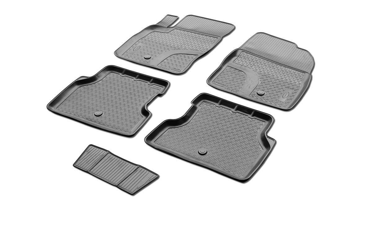 Коврики салона Rival для Ford Focus II 2004-2011, c перемычкой, полиуретан0011801001 Коврики салона Rival для Ford Focus II 2004-2011, c перемычкой, полиуретан0011801001Прочные и долговечные коврики Rival в салон автомобиля, изготовлены из высококачественного и экологичного сырья, полностью повторяют геометрию салона вашего автомобиля. - Надежная система крепления, позволяющая закрепить коврик на штатные элементы фиксации, в результате чего отсутствует эффект скольжения по салону автомобиля. - Высокая стойкость поверхности к стиранию. - Специализированный рисунок и высокий борт, препятствующие распространению грязи и жидкости по поверхности коврика. - Перемычка задних ковриков в комплекте предотвращает загрязнение тоннеля карданного вала. - Произведены из первичных материалов, в результате чего отсутствует неприятный запах в салоне автомобиля. - Высокая эластичность, можно беспрепятственно эксплуатировать при температуре от -45 ?C до +45 ?C. Уважаемые клиенты! Обращаем ваше внимание, что коврики имеет форму соответствующую модели данного автомобиля. Фото служит для визуального восприятия товара.