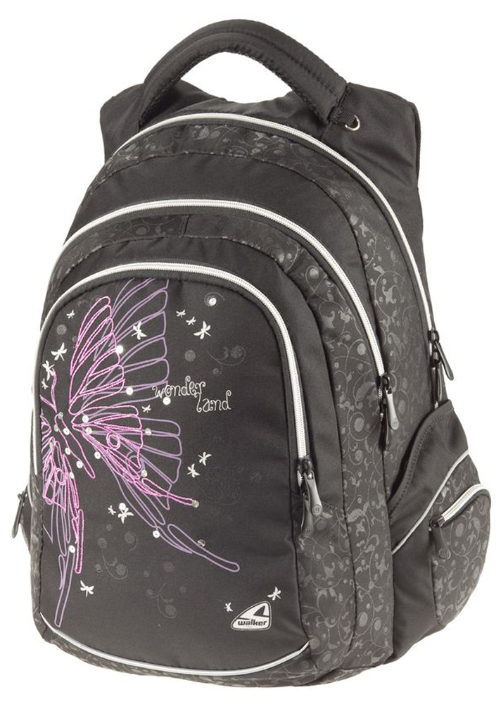 Walker Рюкзак Fun Wonderland42058/80 Walker Рюкзак Fun Wonderland42058/80Рюкзак Walker Fun Wonderland - это современный многофункциональный молодежный рюкзак, который выполнен из прочного износостойкого материала высокого качества. Рюкзак имеет три основных отделения, которые закрываются на застежки-молнии с двумя бегунками. Внутри первого отделения находятся два разделителя для учебников и тетрадей на хлястиках с липучками, большой открытый карман и пришитый кармашек на молнии. Во втором отделении нет карманов. В третьем отделении расположены два кармашка под канцелярские принадлежности, два открытых кармана и карман с сеткой на молнии. По бокам рюкзака расположены открытые карманы, на которых поместились кармашки на молниях. Лицевая часть оформлена ярким принтом с блестками и вышивкой. Рюкзак оснащен удобной текстильной ручкой для переноски и петлей для подвешивания. Уплотненная спинка и лямки анатомической формы помогают лучше распределить нагрузку и сохранить форму рюкзака независимо от его наполнения. Мягкие широкие лямки позволяют легко и...