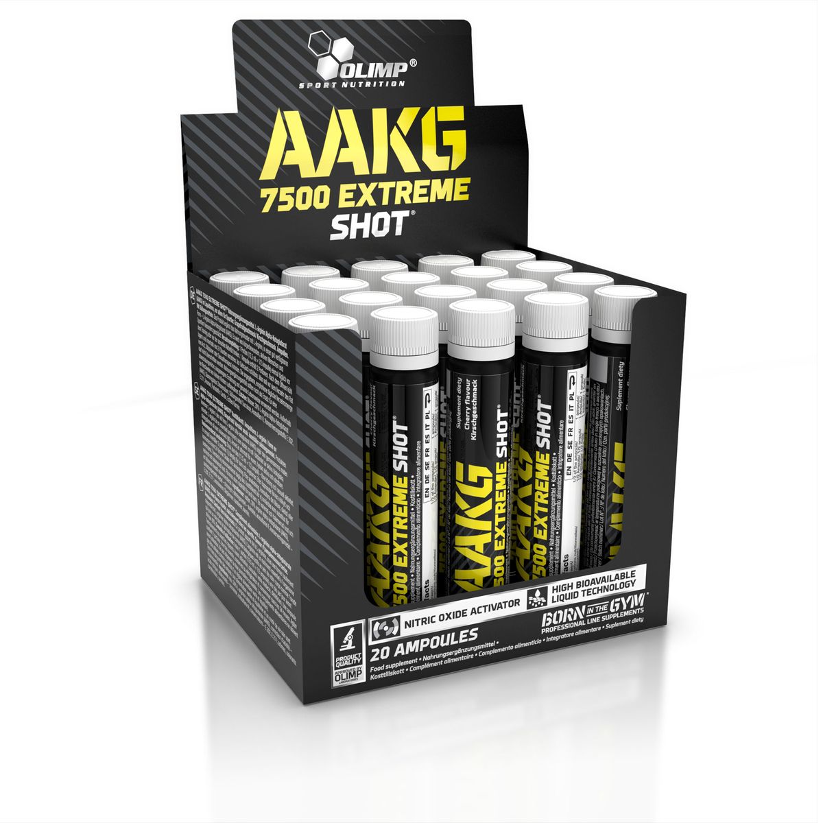 OLIMP ААКГ Икстрим Шот, 20 х 25 мл, вишняO25235 OLIMP ААКГ Икстрим Шот, 20 х 25 мл, вишняO25235Впервые на рынке, высокая дозировка аргинин альфа-кетоглутарата - 7550 мг в одной ампуле. AAKG 7500 Extreme Shot идеально подходит для стимуляции сил, рост массы и жесткости. AAKG Extreme в виде легко усваивающейся формы - аргинин альфа-кетоглутарата. Аргинин образует в организме оксид азот(NO). Он важен для построения рельефного тела, развитие функциональных возможностей и сохранения сексуальной деятельности. Аргинин обеспечивает достаточный приток крови, кислорода и питательных веществ к мышечной ткани, а также способствует росту мышц, сжиганию жировой ткани и увеличению эрекции. Клинические исследования доказали, что прием 2г аргинина в течение 5 недель, приводит к значительному (в сравнении с контрольной группой) увеличению силы и росту мышечной массы, а также снижение жиров и продуктов белкового распада. Рекомендации по применению: Пейте по пол ампулы перед тренировкой и после нее.