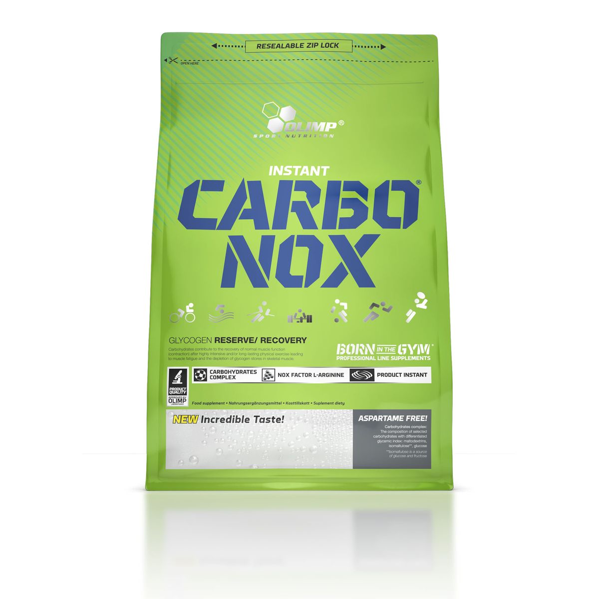 OLIMP Энергетический напиток Carbo Nox 1кг, лимонO27611 OLIMP Энергетический напиток Carbo Nox 1кг, лимонO27611Olimp Carbo Nox - это напиток, способный быстро поставить энергию спортсмену! Он содержит углеводы различной длины цепи, что способствует равномерному усвоению и обеспечивает организм топливом на длительный промежуток времени. Olimp Carbo Nox не просто энергетик. Он несет в себе именно те минералы, которые атлет теряет с потом во время тренировок. Olimp Carbo Nox также содержит витамины, особенно важные при интенсивных нагрузках. Рекомендации по применению: Пейте 2 - 4 порции до и во время тренировки для обеспечения организма энергией и влагой, после тренировки для восстановления энергетических запасов. Рекомендации по приготовлению: 50 г - 90 единиц измерения мерной ложки или 5 без горки столовых ложек на 500 мл воды.
