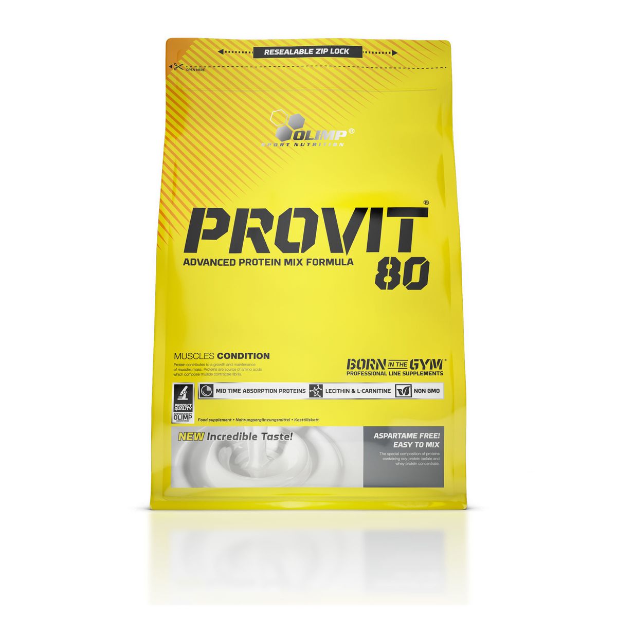 OLIMP Протеин Provit 80 700г, ванильO29332 OLIMP Протеин Provit 80 700г, ванильO29332Olimp Provit 80 был разработан в качестве дополнения к основному рациону питания для тех, кому необходимо повышенное потребление белка. Olimp Provit 80 также подходит людям, кто проходит реабилитацию после заболеваний и травм. Olimp Provit 80 это комплекс из 80% легкоусваиваемых белков молочной сыворотки и соевого изолята. Также в составе Provit 80 от Olimp содержится сбалансированные пропорции свободных аминокислот. Кроме того, продукт содержит метаболические активаторы, такие как карнитин, холин и инозитол. Рекомендации по применению: Принимать 2-3 раза в день. Рекомендации по приготовлению: Смешайте одну мерную ложку (35 г) с 200 мл воды.