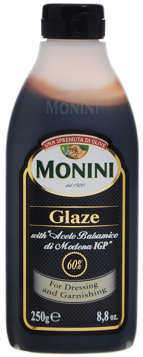 Monini Balsamic Glaze бальзамический соус глазурь, 250 г1612211/3 Monini Balsamic Glaze бальзамический соус глазурь, 250 г1612211/3Бальзамический соус Monini Balsamic Glaze произведен по всем канонам и итальянским традициям. Соус на вкус приятно кисло-сладкий с фруктовым оттенком и мягким ароматом уксуса. Идеально подойдет, для приготовления салатов, соусов, хорошо сочетается с мясом, рыбой и овощами.