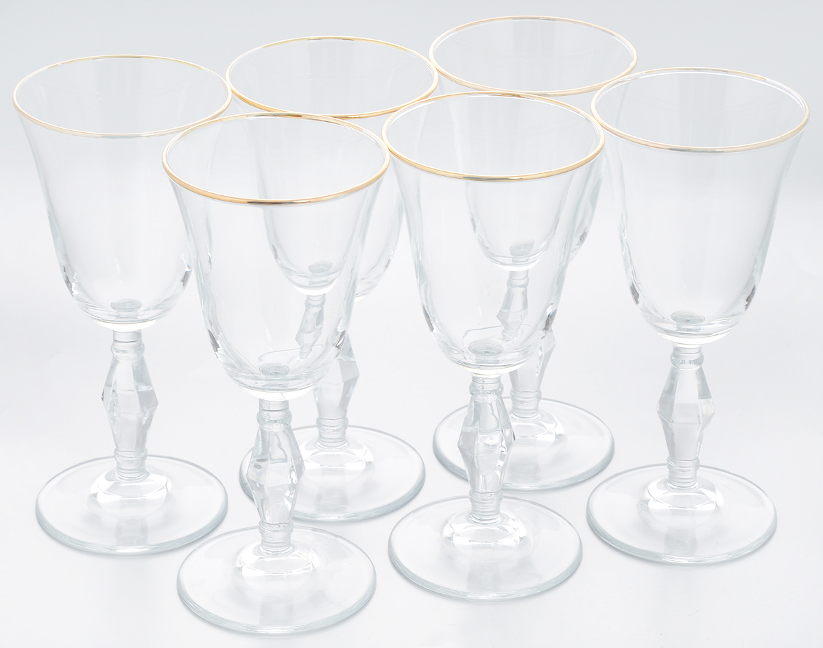 Набор бокалов Pasabahce Golden Retro, 236 мл, 6 шт440060B1 Набор бокалов Pasabahce Golden Retro, 236 мл, 6 шт440060B1Набор Pasabahce Golden Retro состоит из шести бокалов, выполненных из прочного натрий-кальций- силикатного стекла. Изделия оснащены рельефными ножками и оформлены золотистой окантовкой. Бокалы предназначены для подачи вина или других напитков. Они сочетают в себе элегантный дизайн и функциональность. Набор бокалов Pasabahce Golden Retro прекрасно оформит праздничный стол и создаст приятную атмосферу за романтическим ужином. Такой набор также станет хорошим подарком к любому случаю. Можно мыть в посудомоечной машине. Диаметр бокала (по верхнему краю): 8,5 см. Высота бокала: 18,5 см.