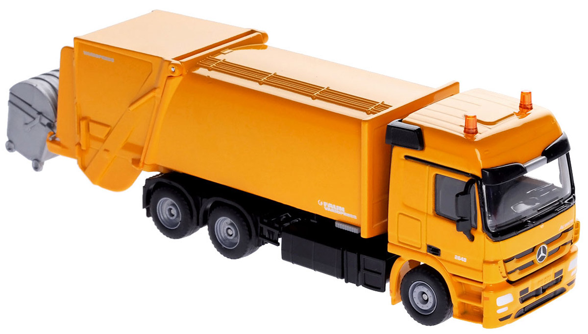 Siku Мусоровоз Mercedes-Actros2938 Siku Мусоровоз Mercedes-Actros2938Коллекционная модель Siku Мусоровоз выполнена в виде точной копии мусоровоза Mercedes-Actros в масштабе 1/50. Такая модель понравится не только ребенку, но и взрослому коллекционеру, и приятно удивит вас высочайшим качеством исполнения. Модель выполнена из металла с элементами из пластика; прорезиненные колеса крутятся. Мусоровоз оборудован задней загрузкой мусорных корзин. Съемный мусорный контейнер опрокидывается для сброса мусора. Коллекционная модель станет не только интересной игрушкой для ребенка, интересующегося агротехникой, но и займет достойное место в коллекции.
