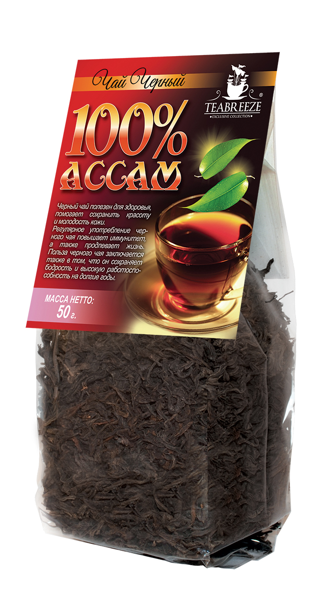 Teabreeze Ассам крупнолистовой черный байховый чай, 50 гTB 1501-50 Teabreeze Ассам крупнолистовой черный байховый чай, 50 гTB 1501-50Ассам легко определить по специфическому, пряному, немного цветочному аромату с необычными для черного чая медовыми нотками. Может сочетается с молоком, сахаром и лимоном, но для более полного удовольствия от ассамовского послевкусия лучше этого избежать. Для лучшего ощущения послевкусия, после каждого глотка воздух надо выдыхать наполовину через рот, а наполовину через нос. Наградой за это будет легкий солодовый привкус с почти ментоловым свежим оттенком.