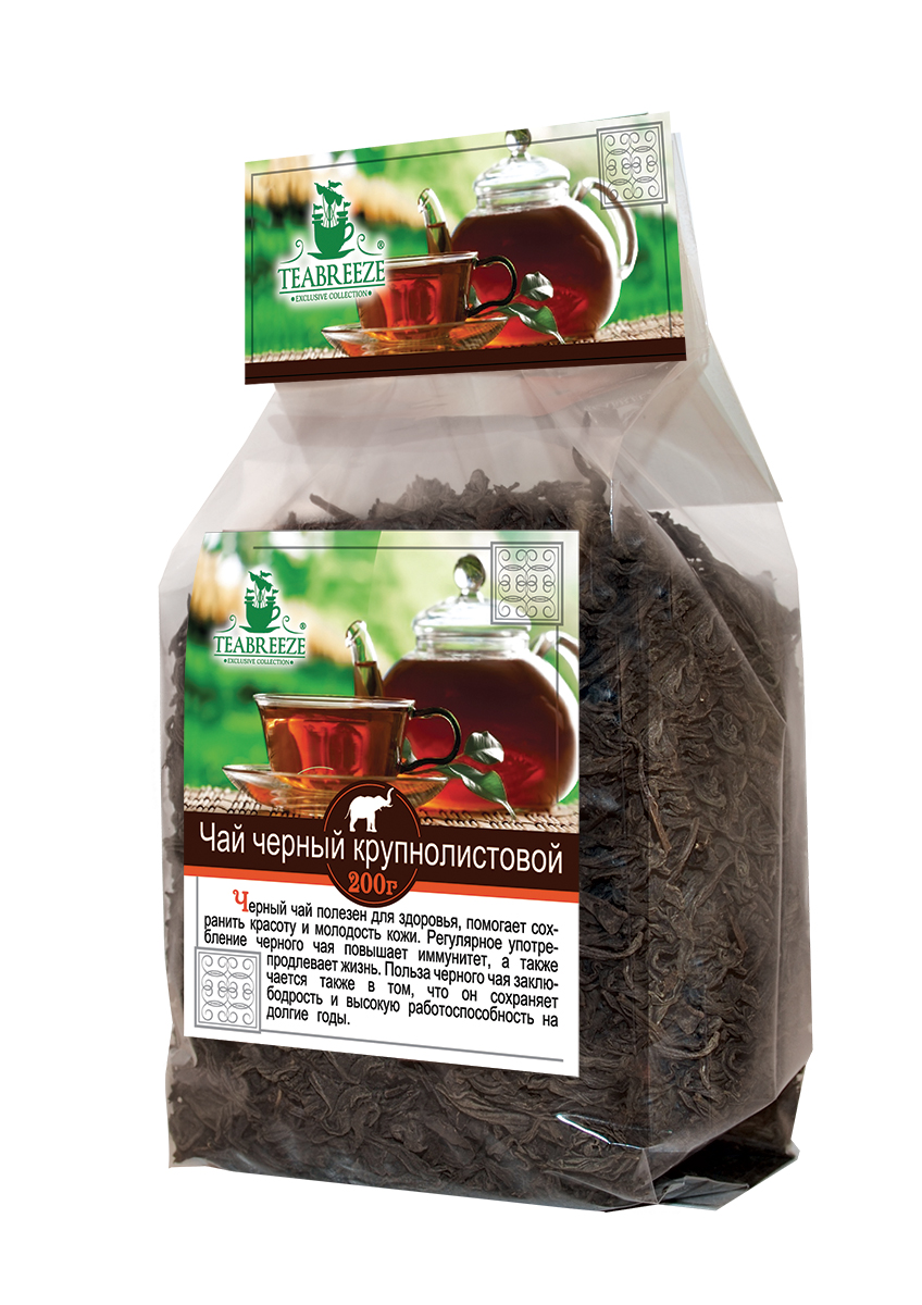 Teabreeze крупнолистовой черный чай, 200 гTB 1603-200 Teabreeze крупнолистовой черный чай, 200 гTB 1603-200Чай Teabreeze из цельных, верхних и наиболее сочных листьев (до 3-4 см длиной). При заваривании получается чайный напиток с оранжевым оттенком, нежным вкусом и ароматом. В данном случае ощущается легкое послевкусие сухофруктов. Немного напоминаем Оолонг.
