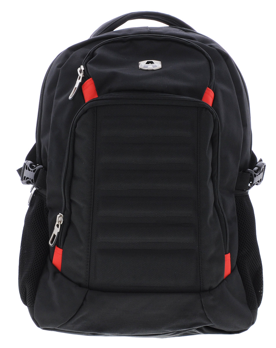 Hatber Рюкзак Black Style 8NRk_15808 Hatber Рюкзак Black Style 8NRk_15808Рюкзак Hatber Black Style-8 - классическая модель для человека, ведущего активный образ жизни. Рюкзак имеет одно основное отделение, закрывающееся на молнию с двумя бегунками. Внутри главного отделения расположен разделитель с хлястиком на липучке, предназначенный для ноутбука. На лицевой стороне рюкзака расположены 2 кармана. Большой наружный карман на молнии имеет внутри 4 открытых накладных кармашка и один сетчатый кармашек. Маленький наружный карман на молнии содержит внутри сетчатый кармашек. По бокам рюкзака расположены два накладных сетчатых кармана на резинке. Эргономичная вентилируемая спинка с мягкими вставками из спонжа обеспечит комфорт при носке, а широкие лямки с мягкой подкладкой регулируются по длине и надежно фиксируют рюкзак, правильно распределяя нагрузку и предотвращая перенапряжение мышц. Прочная ручка с мягкой подкладкой обеспечивает возможность переноски рюкзака в одной руке, а специальная петля поможет подвесить рюкзак на...