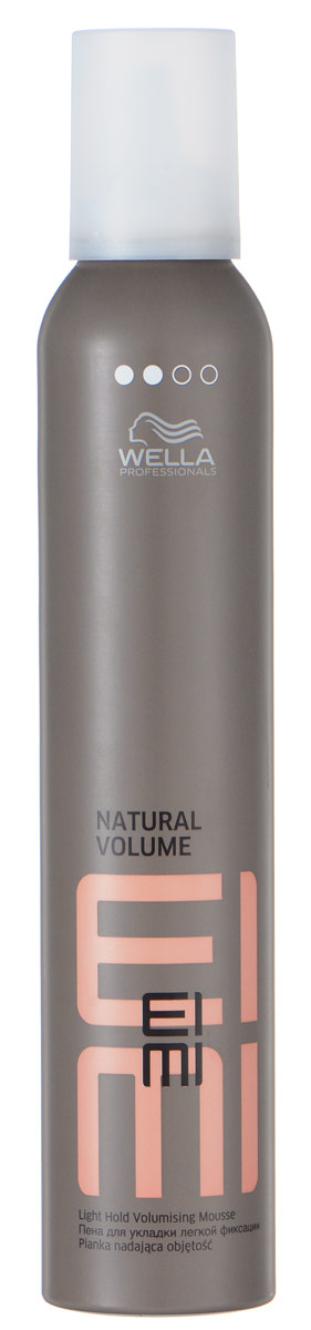Wella Пена для укладки легкой фиксации EIMI Natural Volume, 300 мл81238237 Wella Пена для укладки легкой фиксации EIMI Natural Volume, 300 мл81238237Пена для укладки со степенью фиксации 2 поможет придать волосам идеальную форму и натуральный объем.