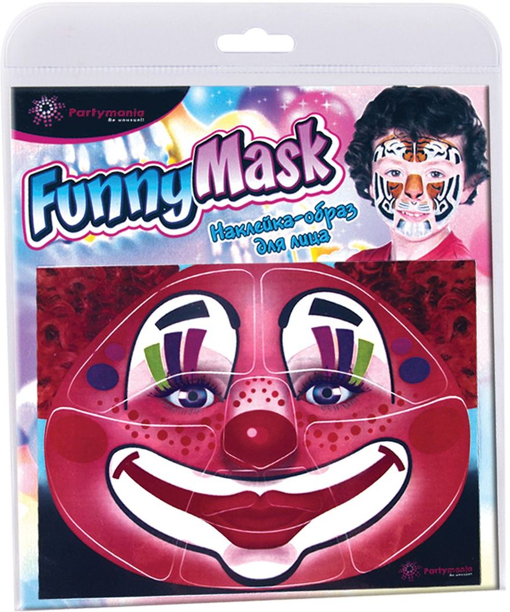 Partymania Наклейка-образ для лица Funny mask T0806 цвет клоунT0806_клоун Partymania Наклейка-образ для лица Funny mask T0806 цвет клоунT0806_клоунКрасочное дополнение к карнавальному костюму. Подойдет для детей и для взрослых! Наклейка-образ состоит из 8 частей. Четыре вида наклеек-образов поставляются под одним артикулом T0806. Виды масок: тигр, клоун, кошка, леопард. Размер упаковки - 215х255х2 мм.