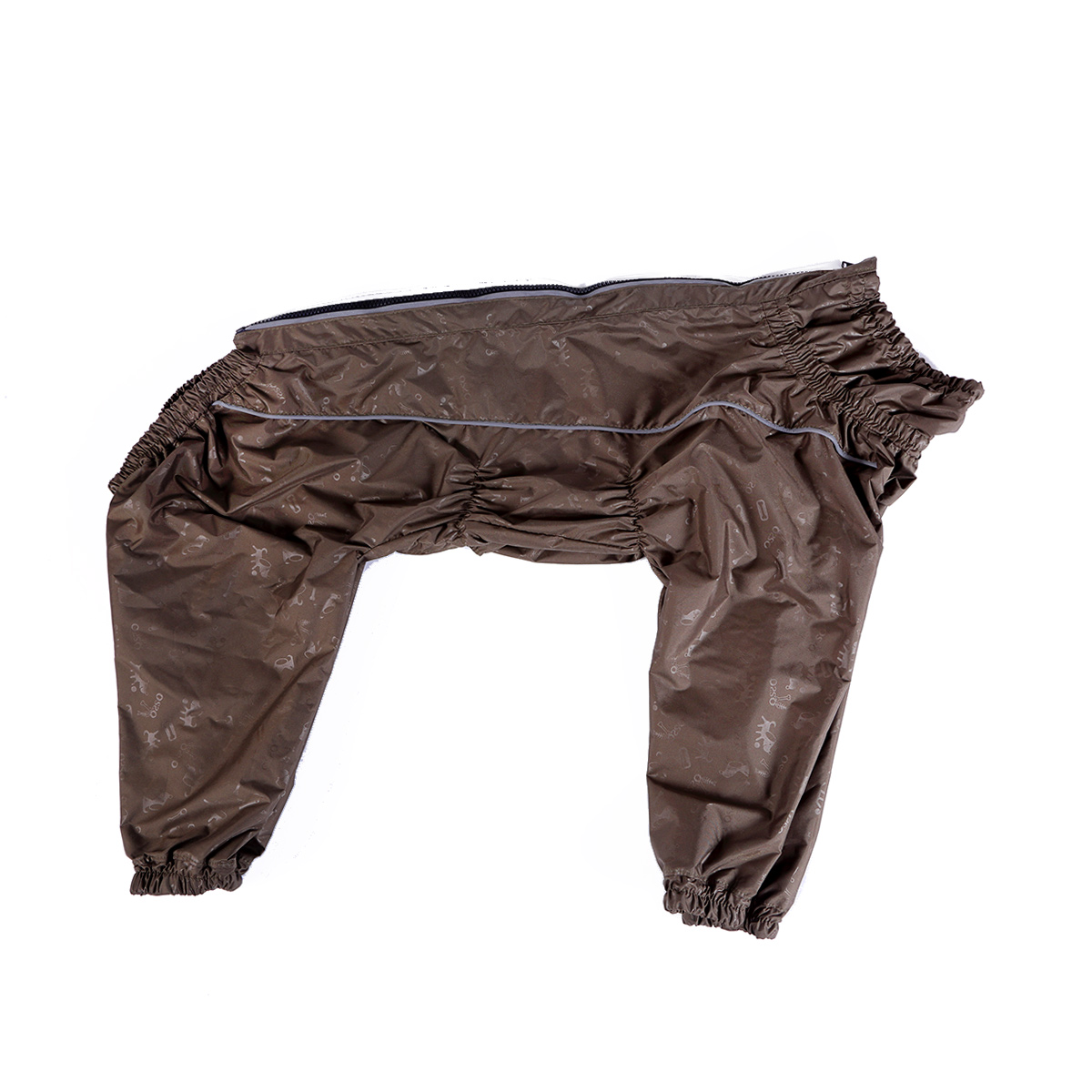 Комбинезон для собак OSSO Fashion, для мальчика, цвет: хаки. Размер 55К-1022-хаки Комбинезон для собак OSSO Fashion, для мальчика, цвет: хаки. Размер 55К-1022-хакиКомбинезон для собак без подкладки из водоотталкивающей и ветрозащитной ткани (100% полиэстер). Предназначен для прогулок в межсезонье, в сырую погоду для защиты собаки от грязи и воды. В комбинезоне используется отделка со светоотражающим кантом и тракторная молния со светоотражающей полосой. Комбинезон для собак эргономичен, удобен, не сковывает движений собаки при беге, во время игры и при дрессировке. Комфортная посадка по корпусу достигается за счет резинок-утяжек под грудью и животом. На воротнике имеется кнопка для фиксации. От попадания воды и грязи внутрь комбинезона низ штанин также сборен на резинку. Рекомендуется машинная стирка с использованием средства для стирки деликатных тканей при температуре не выше 40?С и загрузке барабана не более чем на 40% от его объема, отжим при скорости не более 400/500 об/мин, сушка на воздухе – с целью уменьшения воздействия на водоотталкивающую (PU) пропитку ткани. Рекомендации по подбору размера: Размер подбирается по длине спины собаки....