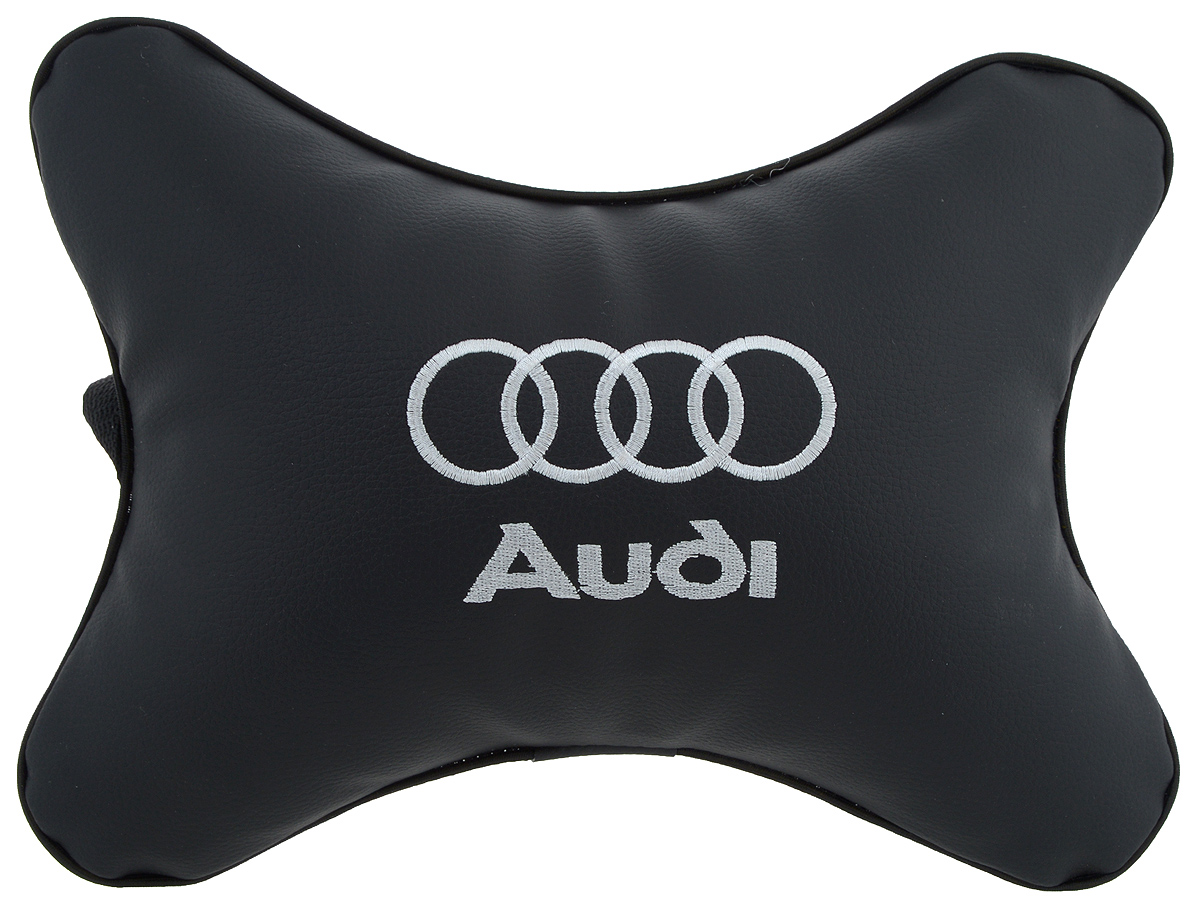Подушка автомобильная Autoparts Audi, на подголовник, цвет: черный, белый, 30 х 20 смМ1 Подушка автомобильная Autoparts Audi, на подголовник, цвет: черный, белый, 30 х 20 смМ1Автомобильная подушка Autoparts Audi, выполненная из эко-кожи с мягким наполнителем из холлофайбера, снимает усталость с шейных мышц, обеспечивает правильное положение головы и амортизирует нагрузки на шейные позвонки при резком маневрировании. Ее можно зафиксировать на подголовнике с помощью регулируемого по длине ремня. На изделии имеется молния, с помощью которой вы с легкостью сможете поменять наполнитель. Если ваши пассажиры захотят вздремнуть, то подушка под голову окажется очень кстати и поможет расслабиться.