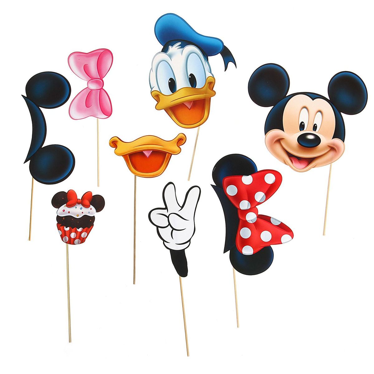 Набор фотобутафории Disney Микки Маус и друзья, 8 предметов1182234 Набор фотобутафории Disney Микки Маус и друзья, 8 предметов1182234Невозможно представить нашу жизнь без праздников! Мы всегда ждем и предвкушаем их, обдумываем, как проведем памятный день, тщательно выбираем подарки и аксессуары, ведь именно они создают и поддерживают праздничный настрой. Аксессуары для фотосессии на палочке - это отличный выбор, который привнесет атмосферу праздника в ваш дом!