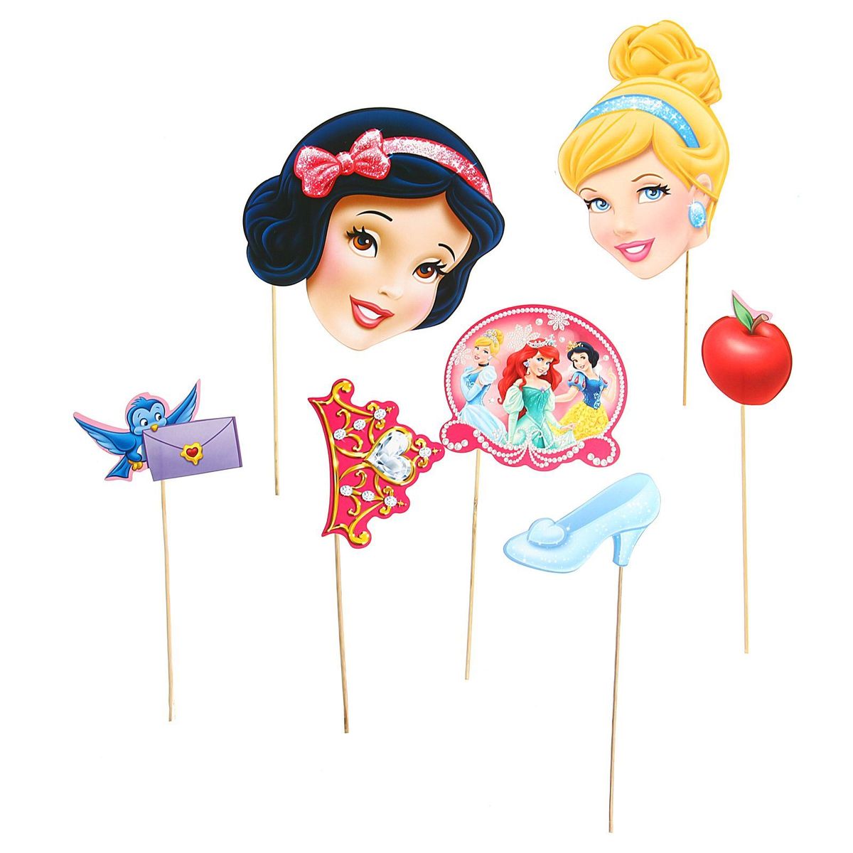 Набор фотобутафории Disney Принцессы, 7 предметов1182236 Набор фотобутафории Disney Принцессы, 7 предметов1182236Невозможно представить нашу жизнь без праздников! Мы всегда ждем и предвкушаем их, обдумываем, как проведем памятный день, тщательно выбираем подарки и аксессуары, ведь именно они создают и поддерживают праздничный настрой. Аксессуары для фотосессии на палочке - это отличный выбор, который привнесет атмосферу праздника в ваш дом!