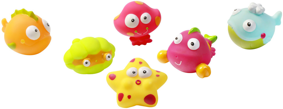 BabyOno Набор игрушек для ванной Подводный мир Океан 6 шт532_медуза, улитка BabyOno Набор игрушек для ванной Подводный мир Океан 6 шт532_медуза, улиткаНабор игрушек для ванной BabyOno Подводный мир. Океан включает в себя шесть игрушек - разнообразных обитателей океана. Привлекательные формы и интенсивные цвета обязательно вызовут интерес у ребенка во время купания, благодаря чему ежедневный уход становится для него долгожданной игрой. Игрушки стимулируют развитие воображения и мануальных способностей, а также дают ребенку возможность наблюдать за поведением предметов в воде. Игрушки плавают, а после наполнения водой плюются, вызывая у ребенка еще большую радость. Товар сертифицирован.