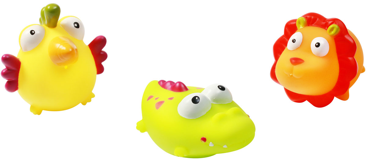 BabyOno Набор игрушек для ванной Джунгли 3 шт531 BabyOno Набор игрушек для ванной Джунгли 3 шт531Набор игрушек для ванной BabyOno Джунгли включает в себя три игрушки - крокодила, льва, птичку. Привлекательные формы и интенсивные цвета обязательно вызовут интерес у ребенка во время купания, благодаря чему ежедневный уход становится для него долгожданной игрой. Игрушки стимулируют развитие воображения и мануальных способностей, а также дают ребенку возможность наблюдать за поведением предметов в воде. Игрушки плавают, а после наполнения водой плюются, вызывая у ребенка еще большую радость. Товар сертифицирован.