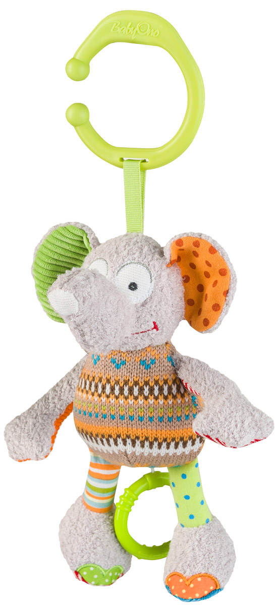 BabyOno Музыкальная игрушка-подвеска Забавный слоник1240 BabyOno Музыкальная игрушка-подвеска Забавный слоник1240Музыкальная игрушка-подвеска BabyOno Забавный слоник, выполненная из различных текстильных материалов легко крепится к коляске, кроватке или переноске благодаря пластиковому нецелевому кольцу. Приятная мелодия успокоит малыша, будет способствовать развитию слуха. Музыкальная игрушка-подвеска BabyOno Забавный слоник, поможет ребенку развить мелкую моторику рук, зрительное и слуховое восприятия, тактильные ощущения. Товар сертифицирован.