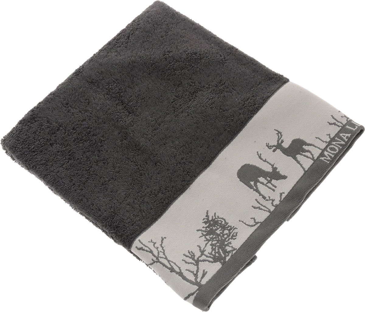 Полотенце Mona Liza Wild, цвет: графит, светло-серый, 50 х 90 см529675/1 Полотенце Mona Liza Wild, цвет: графит, светло-серый, 50 х 90 см529675/1Мягкое полотенце Wild изготовлено из 30% хлопка и 70% бамбукового волокна. Полотенце Wild с жаккардовым бордюром обладает высокой впитывающей способностью и сочетает в себе элегантную роскошь и практичность. Благодаря высокому качеству изготовления, полотенце будет радовать вас многие годы. Мотивы коллекции Mona Liza Premium bu Serg Look навеяны итальянскими фресками эпохи Ренессанса, периода удивительной гармонии в искусстве. В представленной коллекции для нанесения на ткань рисунка применяется многоцветная печать, метод реактивного крашения, который позволяет создать уникальную цветовую гамму, напоминающую старинные фрески. Этот метод также обеспечивает высокую устойчивость краски при стирке.