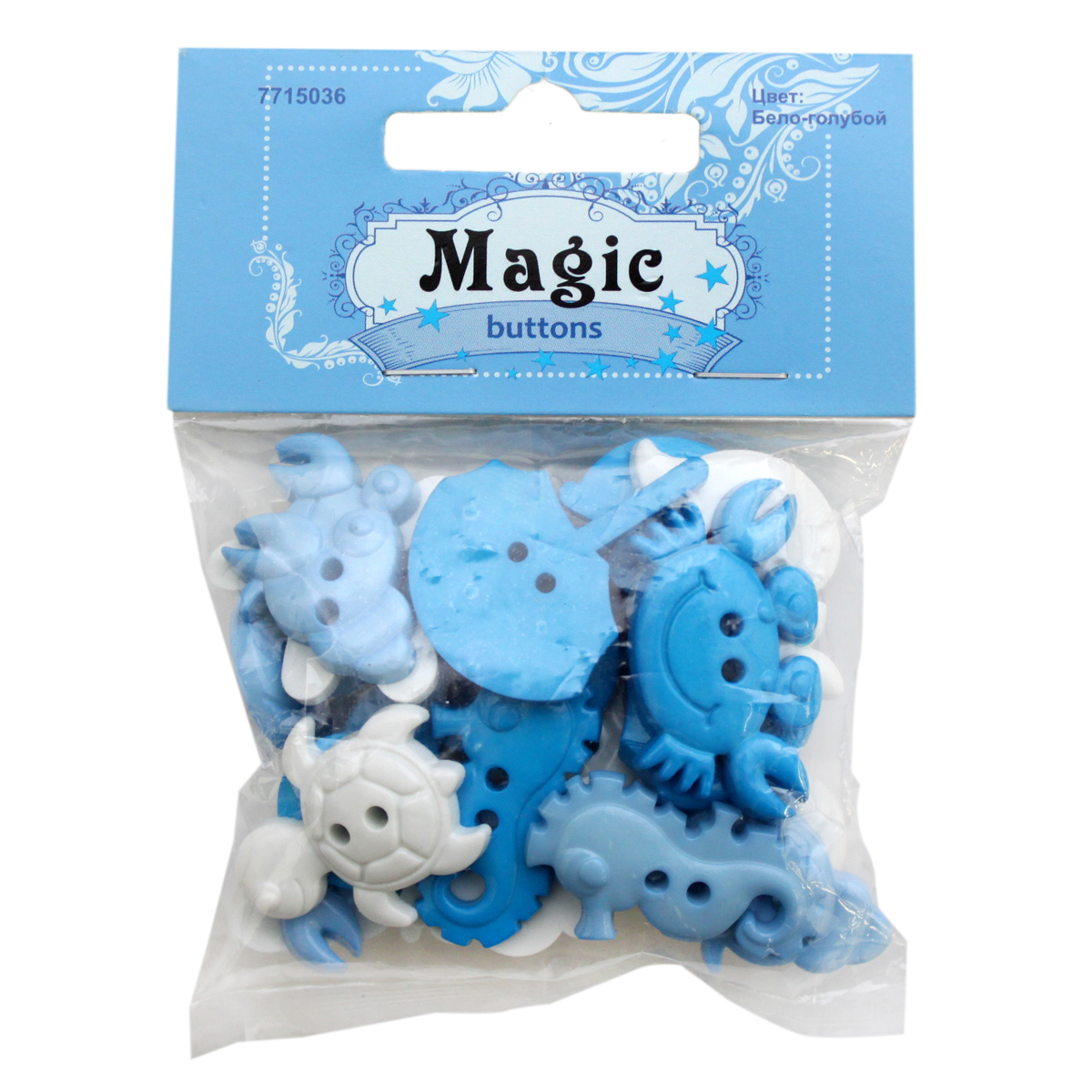 Пуговицы декоративные Magic Buttons Море. Бело-голубой, 30 г7715036_Бело-голубой Пуговицы декоративные Magic Buttons Море. Бело-голубой, 30 г7715036_Бело-голубойЯркие и красочные пуговицы Magic Buttons станут прекрасным дополнением к любому образу. Пуговицы выполнены в разных цветовых вариантах и формах.
