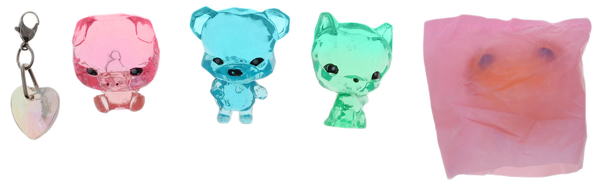 Crystal Surprise Набор фигурок Zing Sparkles Glitter Зверюшка-сюрприз цвет зеленый голубой розовый 4 шт45714_зеленый,голубой,розовый Crystal Surprise Набор фигурок Zing Sparkles Glitter Зверюшка-сюрприз цвет зеленый голубой розовый 4 шт45714_зеленый,голубой,розовыйСамые искристые, самые сияющие малютки-зверюшки собрались здесь, чтобы принести вам удачу! Когда на небе встает солнце вдогонку тающей луне, появляются зверьки Crystal Surprise. Возьмите их в руку - и почувствуете, как они приносят удачу. У каждого зверька Crystal Surprise есть свое предназначение, каждый из них станет вашим талисманом. Носите, дарите их. Соберите их всех, чтобы умножить их магические способности! В набор входят поросенок Zing, медведь Sparkles, котенок Glitter и фигурка-сюрприз. Предназначение фигурки Crystal Surprise Поросенок Zing - везение, предназначение фигурки Crystal Surprise Медведь Sparkles - придание уверенности, предназначение фигурки Crystal Surprise Котенок Glitter - приключения. В набор также входит подвеска на удачу.
