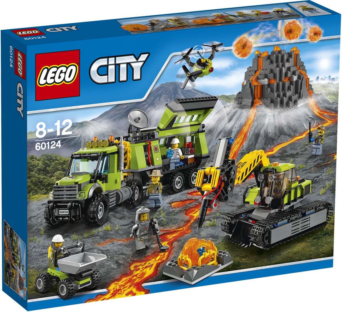 LEGO City Конструктор База исследователей вулканов 6012460124 LEGO City Конструктор База исследователей вулканов 6012460124Помогите ученым и исследователям получить новую информацию о вулкане! Найдите место для организации Базы исследователей вулканов, где можно разместить все их оборудование. Затем используйте экскаватор и самосвал, чтобы поместить валуны на склад и разбить их, - и найти кристаллы. Отправьте дрон в полет над вулканом, чтобы получить вид с высоты птичьего полета. Новые научные открытия поражают воображение! Набор включает в себя 824 разноцветных пластиковых элемента. Конструктор - это один из самых увлекательных и веселых способов времяпрепровождения. Ребенок сможет часами играть с конструктором, придумывая различные ситуации и истории.