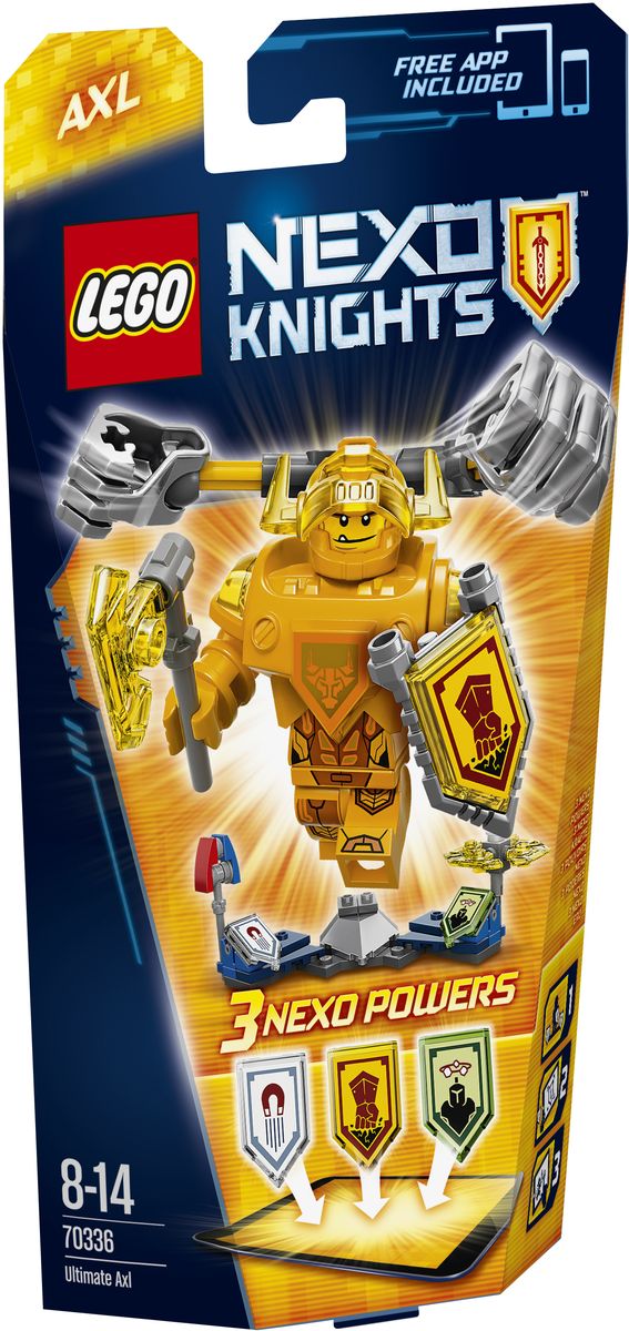 LEGO NEXO KNIGHTS Конструктор Аксель - Абсолютная сила 7033670336 LEGO NEXO KNIGHTS Конструктор Аксель - Абсолютная сила 7033670336Аксель - Абсолютная сила всегда голоден, но теперь тяжеловесный рыцарь еще и горит желанием добраться до Джестро и Лава-монстров. Для начала гигантскими кулаками проложите себе путь в самую гущу сражения! Нанесите врагам максимальный ущерб намагниченной булавой или поразите их вращающимися лезвиями! Улучшите свои боевые навыки, отсканировав щиты для получения 3 Nexo-сил, которые пополнят вашу цифровую коллекцию уникальных способностей и позволят перехитрить Джестро и злобных Лава-монстров в приложении LEGO NEXO KNIGHTS. Набор включает в себя 69 разноцветных пластиковых элементов. Конструктор - это один из самых увлекательных и веселых способов времяпрепровождения. Ребенок сможет часами играть с конструктором, придумывая различные ситуации и истории.