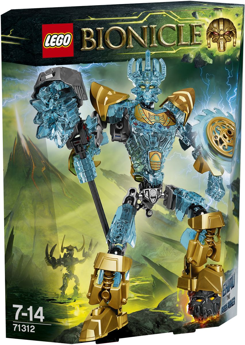 LEGO BIONICLE Конструктор Экиму Создатель масок 7131271312 LEGO BIONICLE Конструктор Экиму Создатель масок 7131271312Экиму использовал маску Мироздания, чтобы построить мощные доспехи, и восстановил часть своей былой силы. Присоединяйтесь к героическим Тоа в борьбе с Умараком-разрушителем и стихийными созданиями и раскручивайте могучий Кристальный молот. Отразите их ядовитые атаки с помощью Щита кристаллической пилы и спасите островитян Окото. Набор включает в себя 94 разноцветных пластиковых элемента. Конструктор - это один из самых увлекательных и веселых способов времяпрепровождения. Ребенок сможет часами играть с конструктором, придумывая различные ситуации и истории.