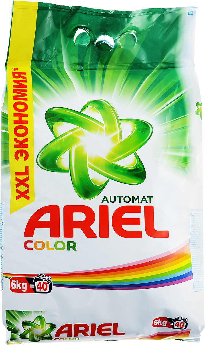 Стиральный порошок Ariel, автомат, для цветных вещей, 6 кгAS-81535087 Стиральный порошок Ariel, автомат, для цветных вещей, 6 кгAS-81535087Стиральный порошок Ariel предназначен для стирки в стиральных машинах любого типа. Он эффективно отстирывает различные пятна и содержит особые ингредиенты, которые помогают сохранить цвета ткани во время стирки. Стиральный порошок отлично отстирывает даже в холодной воде. Потому что содержит специальные энзимы, которые начинают работать уже при низких температурах. Порошок содержит компоненты, помогающие защитить стиральную машину от накипи и известкового налета. Товар сертифицирован.