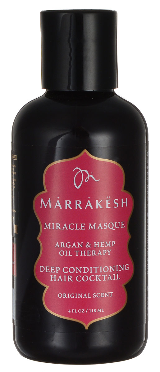 Marrakesh Маска для волос укрепляющая Original, 118 млMKMM004 Marrakesh Маска для волос укрепляющая Original, 118 млMKMM004Восстанавливает самые пористые, сухие, поврежденные волосы - Значительно улучшает внутреннюю силу волоса - Восстанавливает поврежденную кутикулу волоса - Делает волосы послушными и добавляет блеск - Можно использовать на окрашенных волосах - Масла Арганы и Конопли значительно улучшают состояние волос и их текстуру - Масло Жожоба восстанавливает сухие, поврежденные волосы, придавая им блеск - Протеины пшеницы укрепляют волос изнутри и восстанавливают поврежденную кутикулу.