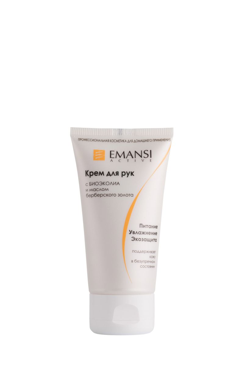 Emansi Крем с БиоЭколиа и маслом берберского золота для рук Eco-skin, 50 мл8132 Emansi Крем с БиоЭколиа и маслом берберского золота для рук Eco-skin, 50 мл8132Жидкокристаллическая структура крема, имеющая ICEA–cert (Италия), позволяет проникать активным компонентам без нарушения структуры кожи Два стабилизатора увлажнения и питания: Масло берберского золота (арганы), ши и сквалан — источники омега 3, 6 и 9 жирных кислот Растительный комплекс из 8 лекарственных растений: алоэ вера, эхинацея, ромашка, календула, мелисса, хмель, гамамелис, липа Фактор поддержания Экосистемы: Биоэколиа* — пребиотик в виде гликоолигосахарида является селективной пищей только для полезной микрофлоры в ущерб нежелательной *Доказано Solabia, Франция
