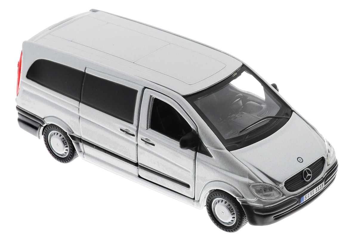 Bburago Модель автомобиля Mercedes-Benz Vito18-43000_серый Bburago Модель автомобиля Mercedes-Benz Vito18-43000_серыйМодель автомобиля Bburago Mercedes-Benz Vito будет отличным подарком как ребенку, так и взрослому коллекционеру. Благодаря броской внешности, а также великолепной точности, с которой создатели этой модели масштабом 1:32 передали внешний вид настоящего автомобиля, модель станет подлинным украшением любой коллекции авто. Машинка будет долго служить своему владельцу благодаря металлическому корпусу с элементами из пластика. Передние дверцы машины открываются, прорезиненные шины обеспечивают отличное сцепление с любой поверхностью пола. Модель автомобиля Bburago Mercedes-Benz Vito обязательно понравится вашему ребенку и станет достойным экспонатом любой коллекции.