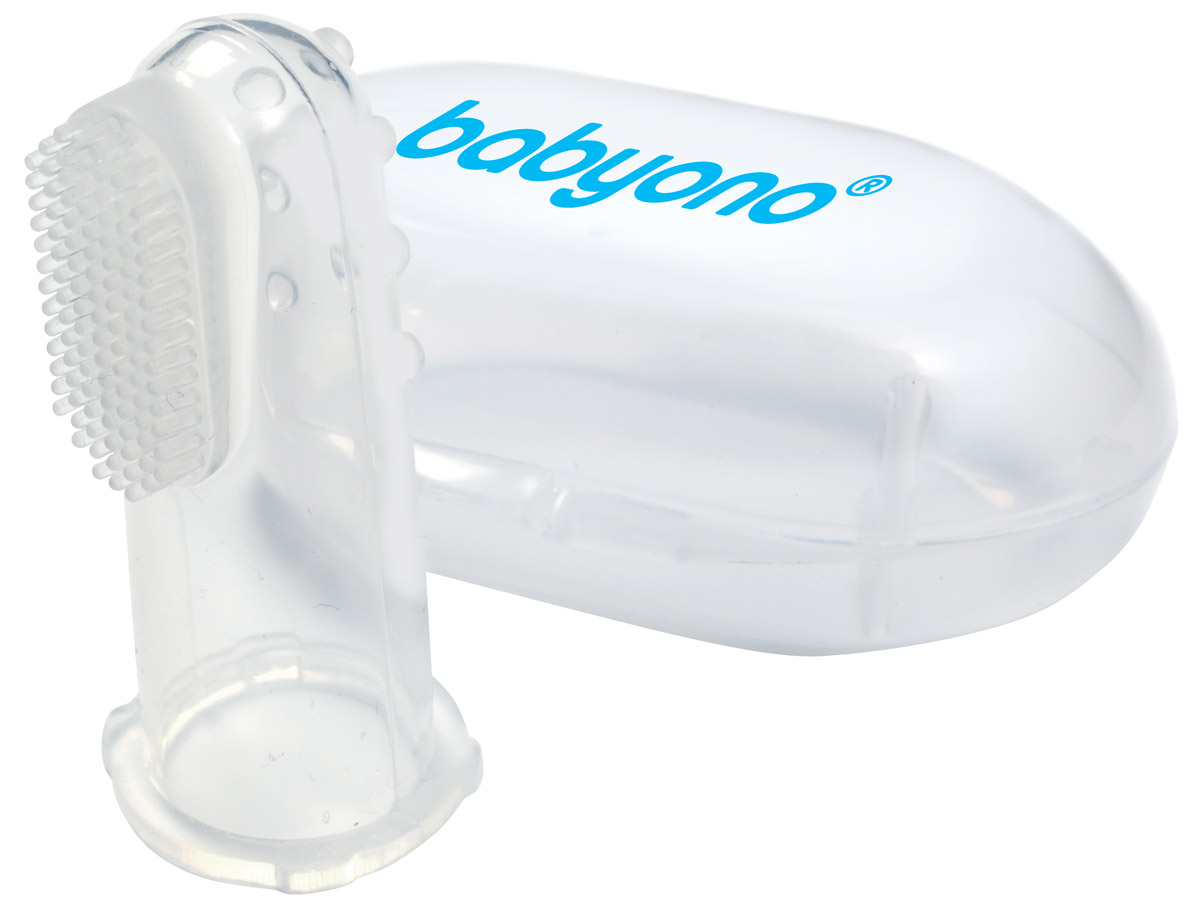 BabyOno Зубная щетка на палец723 BabyOno Зубная щетка на палец723Зубная щетка на палец BabyOno - это самая первая щеточка вашего малыша. Щетка мягко удаляет остатки пищи, идеальна для массажа десен, помогает в период появления зубов. В комплект также входит футляр для хранения. Не содержит бисфенол А. Для детей от 0 месяцев.