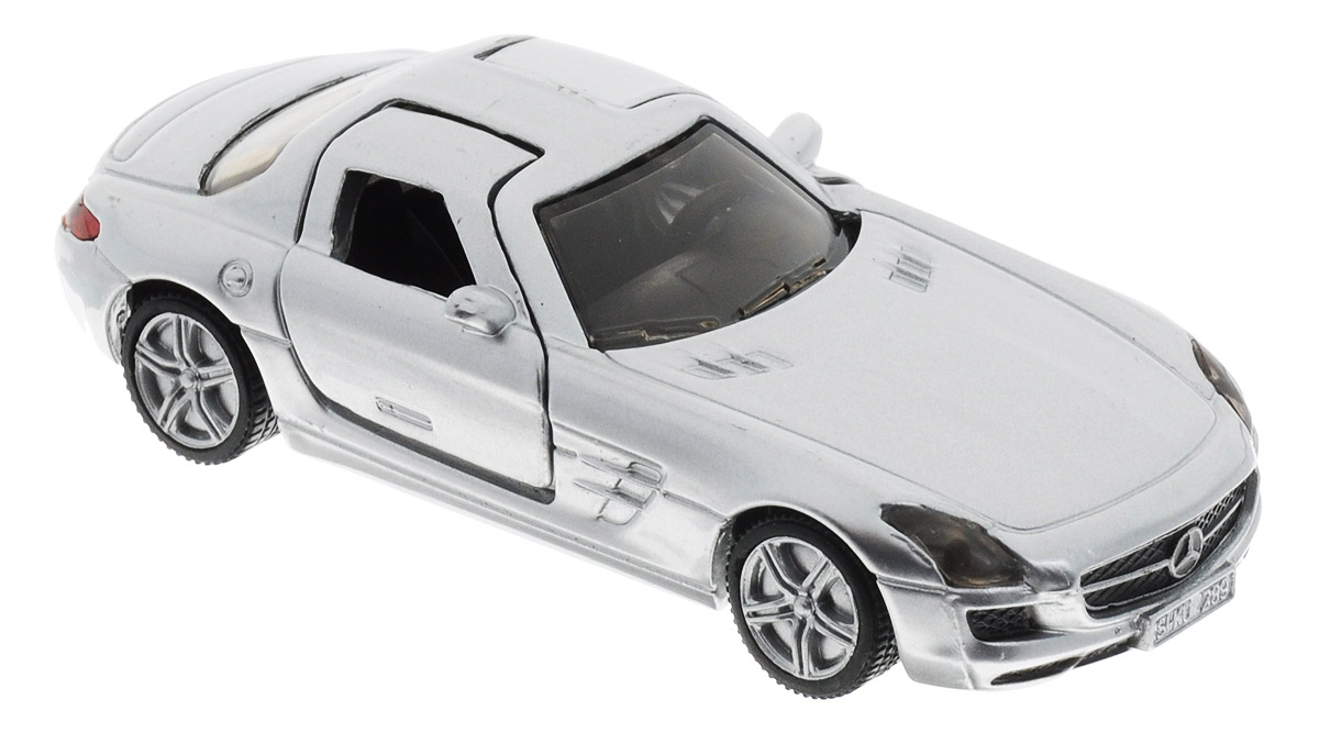 Siku Модель автомобиля Mercedes-Benz SLS AMG1445 Siku Модель автомобиля Mercedes-Benz SLS AMG1445Модель автомобиля Siku Mercedes-Benz SLS AMG выполнена в виде точной копии реального автомобиля. Такая модель понравится не только ребенку, но и взрослому коллекционеру, и приятно удивит вас высочайшим качеством исполнения. Модель выполнена из металла с элементами из пластика. Колеса имеют свободный ход, дверцы открываются. Отличный подарок для любителей автомобилей!