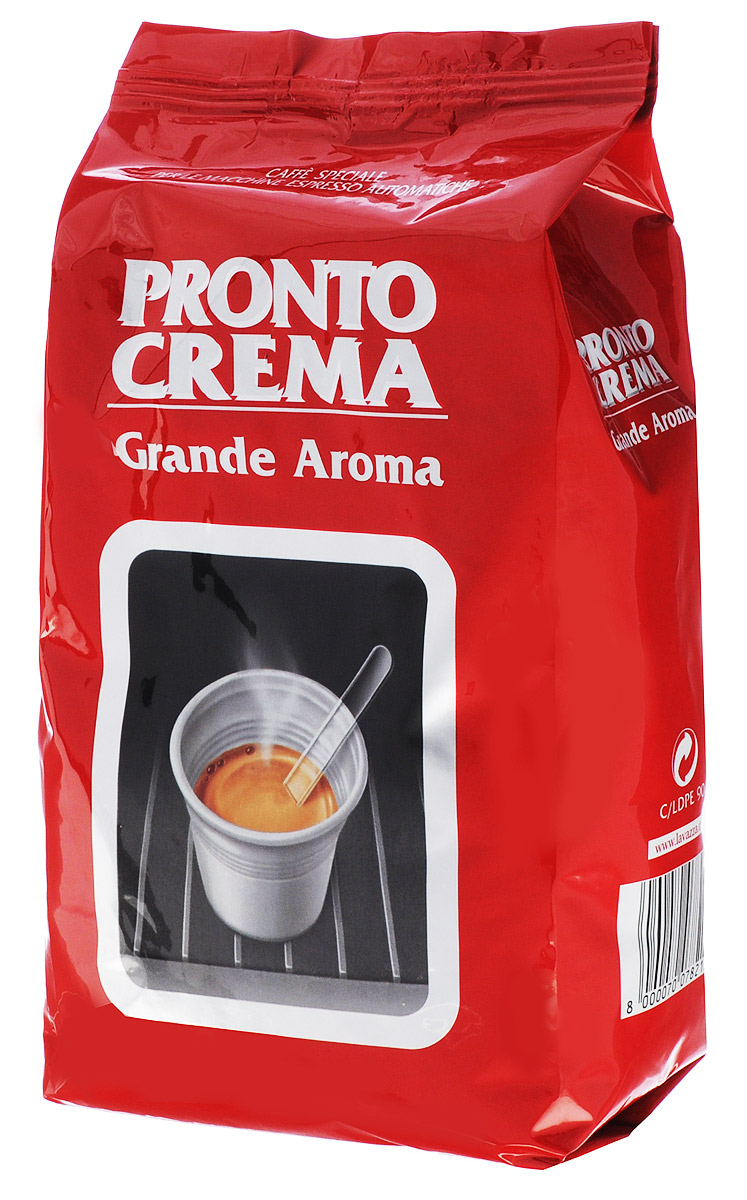 Lavazza Pronto Crema кофе в зернах, 1 кг8000070078215 Lavazza Pronto Crema кофе в зернах, 1 кг8000070078215Кофе в зернах Lavazza Pronto Crema Grande Aroma представляет собой утонченную смесь, в состав которой входит 100% арабика ценнейших сортов. Смесь характеризуется мягким и сладковатым вкусом с ненавязчивой пикантностью, дает небольшую пенку и приятное продолжительное послевкусие. Кофе темной обжарки идеально подходит для приготовления классического крепкого эспрессо в стандартной автоматической кофемашине.