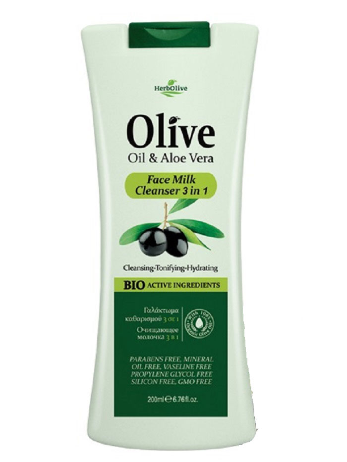 HerbOlive Очищающее молочко для лица 3в1 200 мл5200310404023 HerbOlive Очищающее молочко для лица 3в1 200 мл5200310404023Очищающее молочко для лица 3 в 1 обогащено органическим оливковым маслом и активным экстрактом алоэ вера. Очищает, тонизирует и увлажняет кожу лица, делая ее гладкой и мягкой. Рекомендуется для сухой и нормальной кожи лица. Рекомендуется использовать с 15 лет. Косметика произведена в Греции на основе органического сырья, НЕ СОДЕРЖИТ минеральные масла, вазелин, пропиленгликоль, парабены, генетически модифицированные продукты (ГМО)