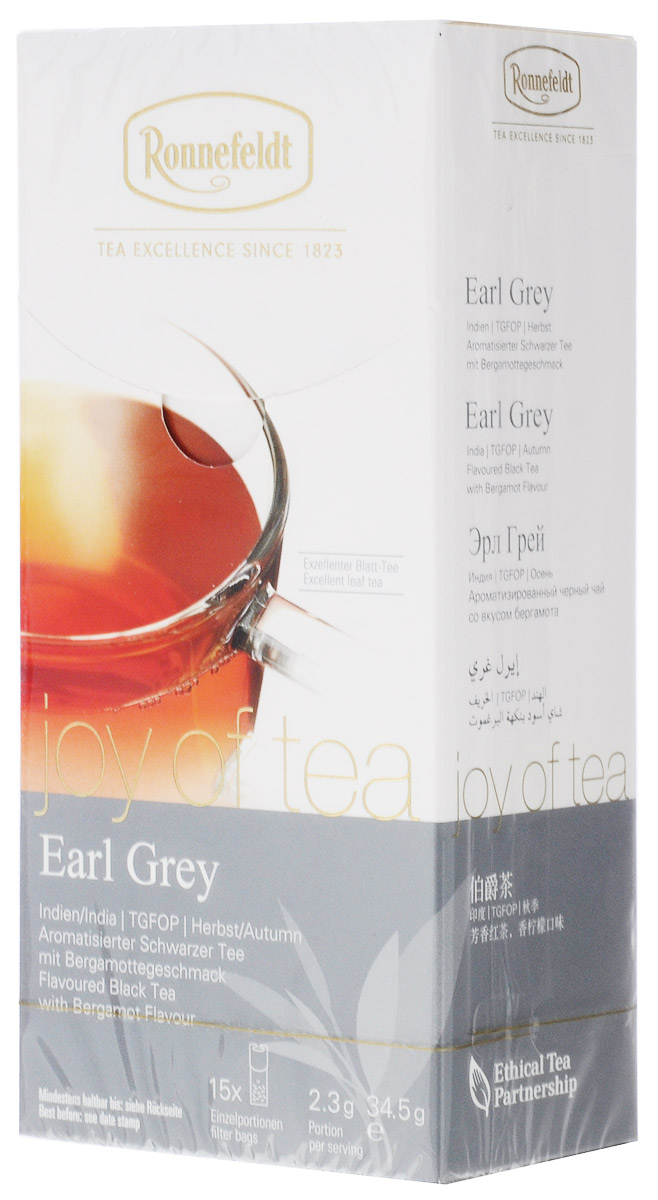 Ronnefeldt Joy of Tea Эрл Грей черный чай в пакетиках, 15 шт23030 Ronnefeldt Joy of Tea Эрл Грей черный чай в пакетиках, 15 шт23030Ароматизированный черный чай Ronnefeldt Joy of Tea Эрл Грей обладает крепким и интенсивным вкусом. Нотки бергамота в соблазнительном сочетании с драгоценными индийскими чаями делают напиток изысканным и неповторимым. Оптимальная порция высококачественного листового чая в саше из экологичного, натурального материала. В этом саше чайные листья, произведенные традиционным методом, полностью раскрываются и передают напитку свой полный вкус.