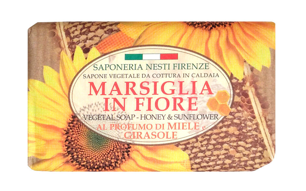Nesti Dante Мыло Honey & Sunflower Мед и подсолнух 125 г1080127 Nesti Dante Мыло Honey & Sunflower Мед и подсолнух 125 г1080127Роскошное натуральное растительное мыло линии Цветущий Марсель от Nesti Dante содержит мед и масло подсолнечника, мягко очищает кожу рук, прекрасно пенится и не сушит кож