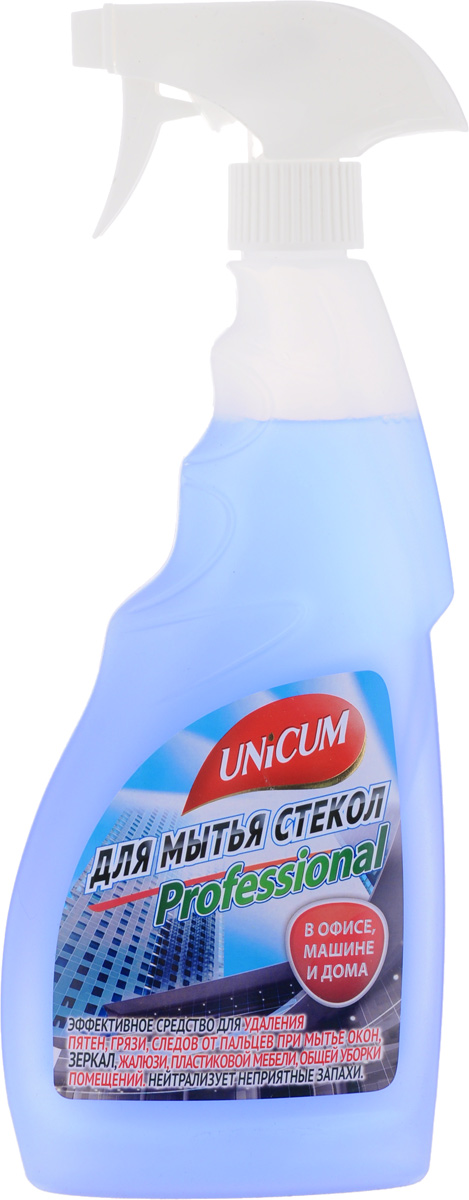 Средство для мытья стекол Unicum, 500 мл300285 Средство для мытья стекол Unicum, 500 мл300285Средство Unicum высокоэффективное средство для мягкой очистки гладких и блестящих поверхностей - стекла, зеркал, пластика, кафеля, нержавеющей стали и других видов водостойких материалов и покрытий. Средство быстро удаляет следы от высохших капель воды, следы от рук, мягко очищает полимерные покрытия пластиковых окон, придает блеск и оставляет защитный нанослой, препятствующий налипанию пыли. Товар сертифицирован.