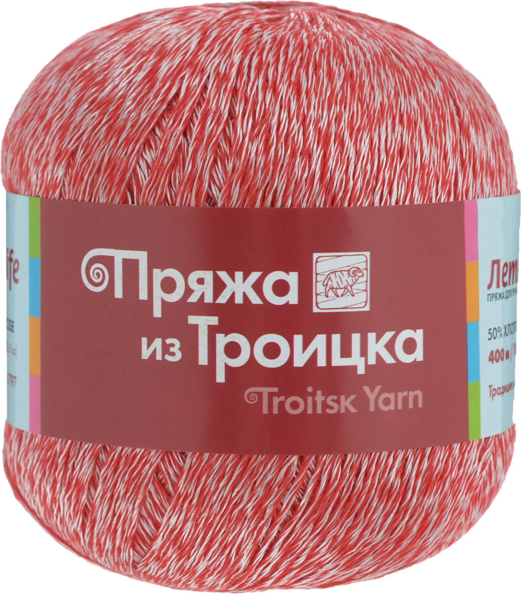 Пряжа для вязания Летняя, цвет: красный, белый (0851), 400 м, 100 г, 10 шт366099_0851 Пряжа для вязания Летняя, цвет: красный, белый (0851), 400 м, 100 г, 10 шт366099_0851Легкая, шелковистая, приятная телу пряжа Летняя выполнена из высококачественного хлопка и вискозы. Она идеально подходит для сетчатых изделий и узоров, связанных крючком. Мастерицы рекомендуют использовать для вязания спицы или крючок с закругленными наконечниками: если нить неосторожно зацепить, то она тотчас пушится. Пряжа Летняя позволяет создавать вещи, которые можно надеть даже в жаркий день: такая одежда выглядит стильно и при этом позволяет чувствовать себя комфортно. Поскольку в состав пряжи входит хлопок, то после стирки изделие не теряет форму, но в горячей воде может немного сесть. Состав: 50% хлопок, 50% вискоза.
