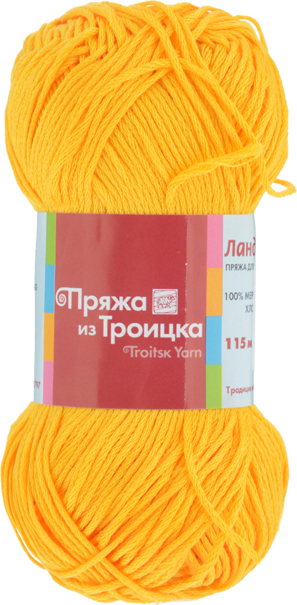 Пряжа для вязания Ландыш, цвет: шафран (0690), 115 м, 50 г, 10 шт366131_0690 Пряжа для вязания Ландыш, цвет: шафран (0690), 115 м, 50 г, 10 шт366131_0690Пряжа Ландыш изготовлена из 100% мерсеризованного хлопка и предназначена для ручного вязания. Пряжа, прошедшая обработку под названием мерсеризация, приобретает блеск, ее легко окрасить в яркие устойчивые цвета. Мерсеризованный хлопок мягкий и шелковистый, он хорошо впитывает влагу. Связанный трикотаж получается легкий, гладкий и красивый. С такой пряжей процесс вязания превратится в настоящее удовольствие, а внешний вид изделий будет привлекать внимание. Рекомендуемый размер спиц: 3 мм. Состав: 100% мерсеризованный хлопок.