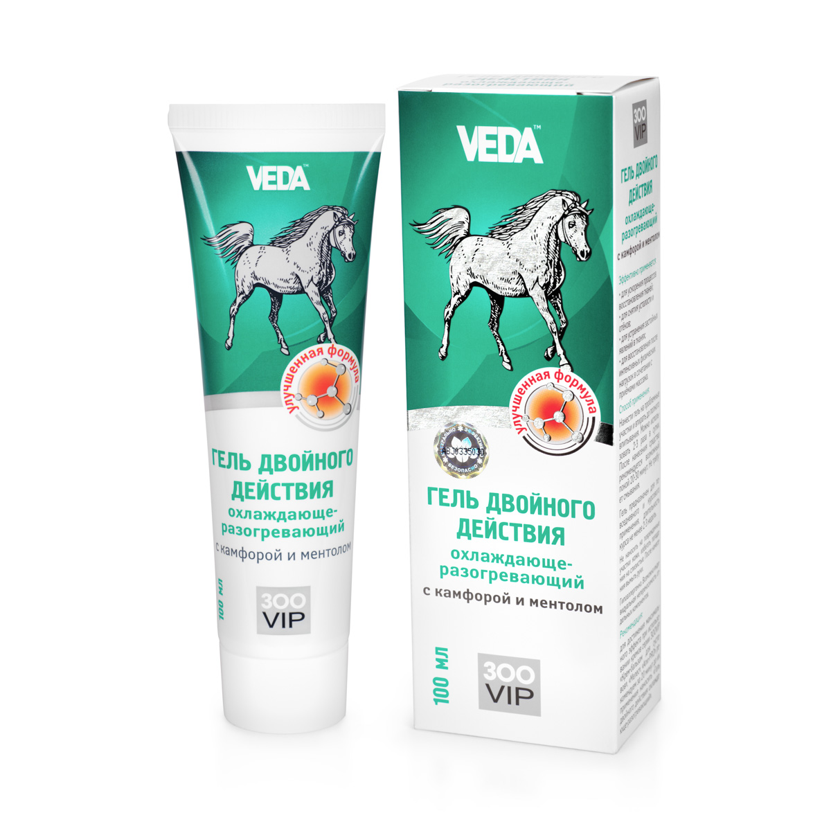 Гель двойного действия VEDA ЗооVip для лошадей, охлаждающе-разогревающий, с камфорой и ментолом, 100 мл4605543007170 Гель двойного действия VEDA ЗооVip для лошадей, охлаждающе-разогревающий, с камфорой и ментолом, 100 мл4605543007170Гель для лошадей VEDA ЗооVip обладает уникальным двойным действием за счёт чередования процессов релаксации и тонизирования, которые активизируются специализированными природными комплексами: - охлаждающий комплекс эфирного масла эвкалипта и ментола оказывает успокаивающее действие, снимает перенапряжение и отёчность, - разогревающий комплекс жгучего перца и камфоры активизирует микроциркуляцию, оказывает дренажный эффект, устраняя застойные явления, - фитокомплекс и эфирные масла облегчают негативные ощущения при закрытых микротравмах, стимулируя обменные процессы в тканях. Состав: вода очищенная; натуральный ментол; глицерин; камфора; флокаре ЕТ58; фитокомплекс: побегов багульника болотного, корней окопника, листьев березы, плодов красного перца, прополиса; гвоздики масло эфирное; эвкалипта масло эфирное; эфир ванилина; консервант; ПЭГ-40 гидрогенизированное касторовое масло; красители пищевые. Товар сертифицирован.