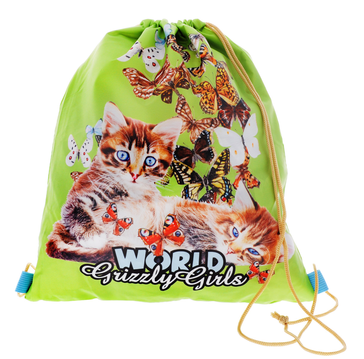 Grizzly Мешок для обуви World Grizzly Girls цвет салатовыйOM-672-2/2 Grizzly Мешок для обуви World Grizzly Girls цвет салатовыйOM-672-2/2Мешок для обуви Grizzly World Grizzly Girls идеально подойдет как для хранения, так и для переноски сменной обуви и одежды. Мешок изготовлен из ткани Оксфорд с водоотталкивающей пропиткой и содержит одно вместительное отделение, затягивающееся с помощью текстильных шнурков. Плотная прочная ткань надежно защитит сменную обувь и одежду школьника от непогоды, а удобные шнурки позволят носить мешок, как в руках, так и за спиной. Мешок оформлен изображением котят и бабочек. Ваш ребенок с радостью будет ходить с таким аксессуаром в школу! Уход: протирать мыльным раствором (без хлора) при температуре не выше 30 градусов.