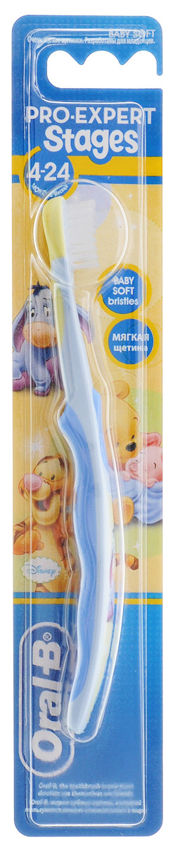 Oral-B Детская зубная щетка Pro-Expert Stages от 4 до 24 месяцев цвет голубойSTG-13265517_голубой Oral-B Детская зубная щетка Pro-Expert Stages от 4 до 24 месяцев цвет голубойSTG-13265517_голубойДетская зубная щетка Oral-B Pro-Expert Stages - щетка, разработанная специально для первых зубов и младенческих десен. Чашеобразная головка охватывает и очищает каждый зуб. Эргономичная изогнутая ручка особой формы не будет скользить в детских руках. Удобная и яркая зубная щетка обязательно понравится малышу и сделает чистку зубов более комфортной.
