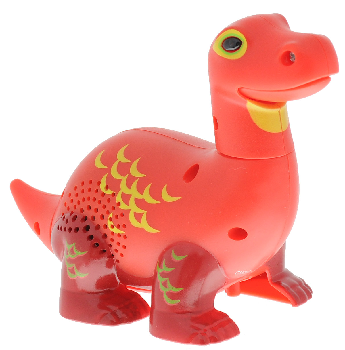 DigiFriends Интерактивная игрушка Динозавр цвет красный88281_красный DigiFriends Интерактивная игрушка Динозавр цвет красный88281_красныйУ вас есть шанс получить уникального домашнего питомца - поющего динозавра. Не каждый может похвастаться этим. Интерактивная игрушка DigiFriends Динозавр - это умное животное, которое будет развлекать вас различными мелодиями, пением и ревом. Для активизации динозавра необходимо посвистеть или похлопать в ладоши. Игрушка издает 55 вариантов песен и рев динозавра, также динозавр повторяет то, что вы сказали. Такая игрушка станет незабываемым подарком для любого ребенка. Малыш будет увлеченно играть с динозавром, прослушивая различные мелодии. Для работы игрушки требуется докупить 3 батарейки типа LR44 (товар комплектуется демонстрационными).