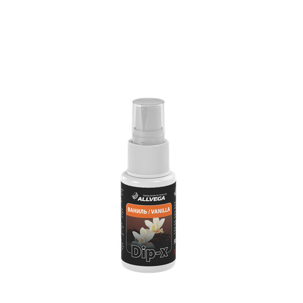 Ароматизатор-спрей Allvega Dip-X Vanilla, 50 мл52633 Ароматизатор-спрей Allvega Dip-X Vanilla, 50 мл52633Высококонцентрированный ароматизатор-спрей Allvega Dip-X Vanilla предназначен для быстрой ароматизации различных наживок и приманок, в том числе искусственных. Обладает запахом ванили. Товар сертифицирован.