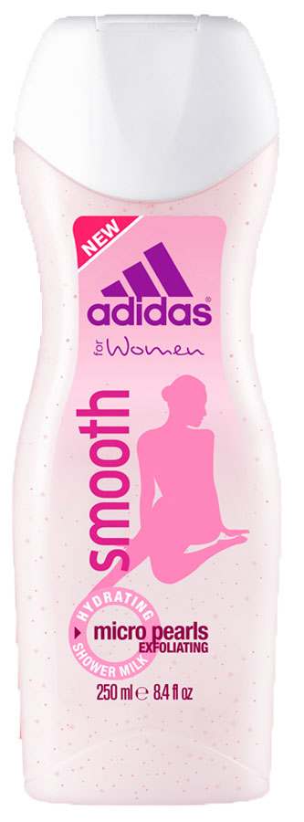 Adidas Увлажняющее молочко для душа Smooth, женское, 250 мл340130571412/3607347395843/3607347395850 Adidas Увлажняющее молочко для душа Smooth, женское, 250 мл340130571412/3607347395843/3607347395850Деликатно очищает и отшелушивает одновременно, питает и смягчает кожу.