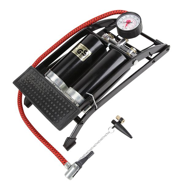 Насос двухкамерный ножной Foot Pump авто/вело ниппель, с манометром, цвет: черный. Т15702Т15702 Насос двухкамерный ножной Foot Pump авто/вело ниппель, с манометром, цвет: черный. Т15702Т15702Ножной двухкамерный насос с манометром, подходит для авто/вело ниппелей