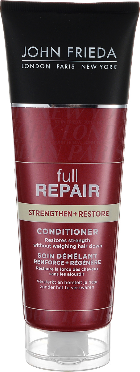 John Frieda Кондиционер Full Repair для волос, восстанавливающий, 250 млjf511220 John Frieda Кондиционер Full Repair для волос, восстанавливающий, 250 млjf511220Укрепляющая формула с драгоценным маслом Инка Инчи, обогащенная жирными кислотами Омега-3, изменяет внешний вид и состояние волос, восстанавливая силу без утяжеления для создания объемных причесок, упругих локонов. Применение: Начните с использования Укрепляющего + восстанавливающего шампуня Full Repair. Распределите кондиционер по влажным волосам и тщательно смойте. Интенсивное восстановление: следующим этапом используйте маску Full Repair для восстановления волос. Безопасно для волос как окрашенных, так и подвергшихся химическому воздействию. Характеристики: Объем: 250 мл. Производитель: Великобритания. Товар сертифицирован. Уважаемые клиенты! Обращаем ваше внимание на незначительные изменения дизайна упаковки.