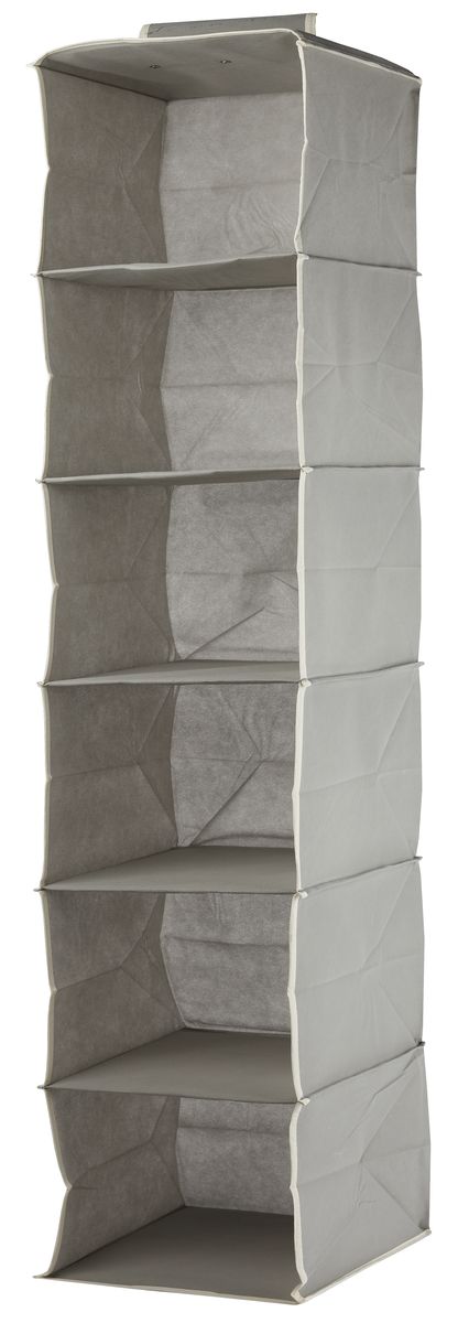 Кофр подвесной White Fox Standart, 6 полок, цвет: серый, 30 х 30 х 128 смWHHH10-336 Кофр подвесной White Fox Standart, 6 полок, цвет: серый, 30 х 30 х 128 смWHHH10-336Коллекция Standart от White Fox изготовлена из нетканного полотна, наиболее популярного среди товаров для хранения вещей. В коллекции представлены самые популярные вещи: подвесные кофры, короба с крышками и без, мягкие чехлы для вещей, чехлы для костюмов. Все изделия упакованы в компактную упаковку, которая имеет подвес. Короба складываются.