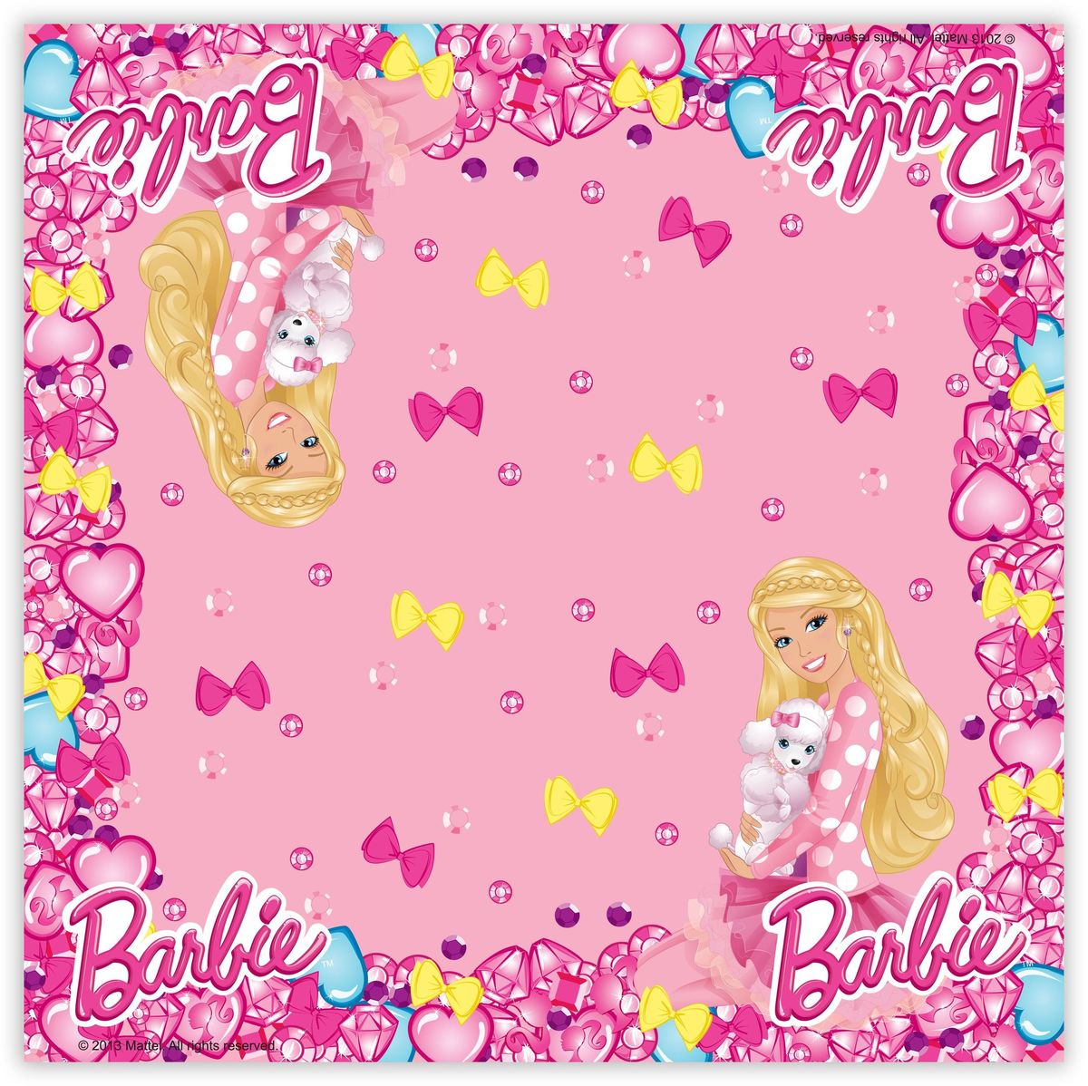 Barbie Салфетки Барби 20 шт30308 Barbie Салфетки Барби 20 шт30308Все ребятишки обожают праздники, ведь это время долгожданных подарков и разнообразных лакомств. И, конечно, помимо вкусного угощения родителям надо позаботиться и о красивой сервировке стола, чтобы передать атмосферу праздника и подарить деткам возможность встретить торжество вместе с любимой героиней. Например, с очаровательной Барби, которая изображена на салфетках, помогающих украсить стол и приносящих практическую пользу. В наборе Барби 20 бумажных двухслойных салфеток, декорированных ярким, привлекательным принтом. Размер: 33х33 см.