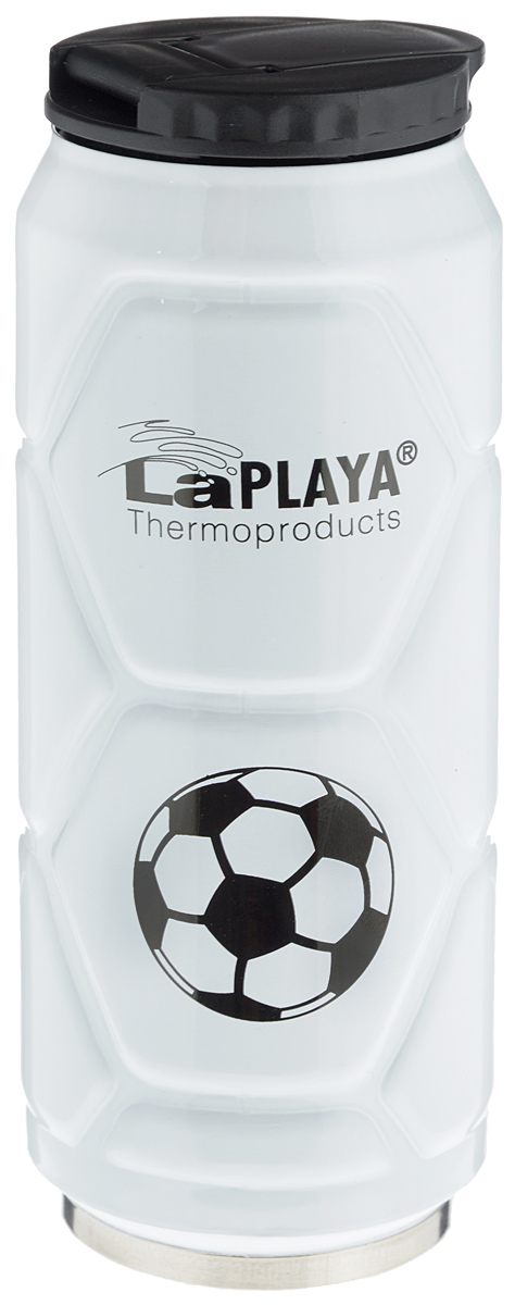 Кружка-термос LaPlaya Football Can, цвет: белый, 500 мл560104 Кружка-термос LaPlaya Football Can, цвет: белый, 500 мл560104Кружка-термос LaPlaya Football Can идеально подходит для сохранения температуры горячих (6 часов) и холодных напитков (12 часов). Кружка имеет двойные стенки из нержавеющей стали и превосходную вакуумную изоляцию. Герметичная и гигиеничная крышка с клапаном легко открывается одной рукой. Изделие имеет компактные размеры, его легко размещать в большинстве автомобильных держателей стаканов или небольших сумках. При открывании стопор предотвращает резкий выход газов и расплескивание напитков. Кружка-термос идеальна для прохладительных газированных напитков. Изделие декорировано рельефом, изображением футболистов и надписью: Goal!. Диаметр горлышка: 6 см. Высота термоса: 19 см.